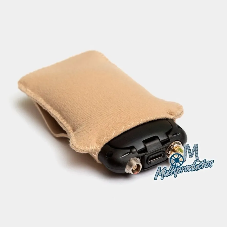 Strap Belt Puffy Pouch, Beige