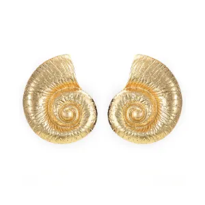 Summer New Vacation Beach Style Conch Earrings Alloy Earrings Female European and American Exaggerated Metal Ornament Cross-Border Wholesale