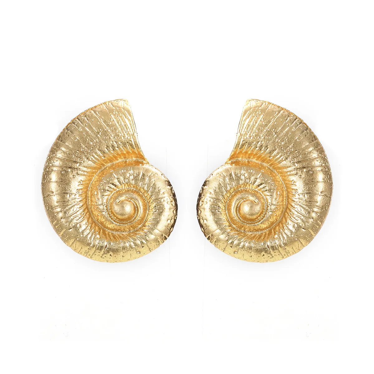Summer New Vacation Beach Style Conch Earrings Alloy Earrings Female European and American Exaggerated Metal Ornament Cross-Border Wholesale