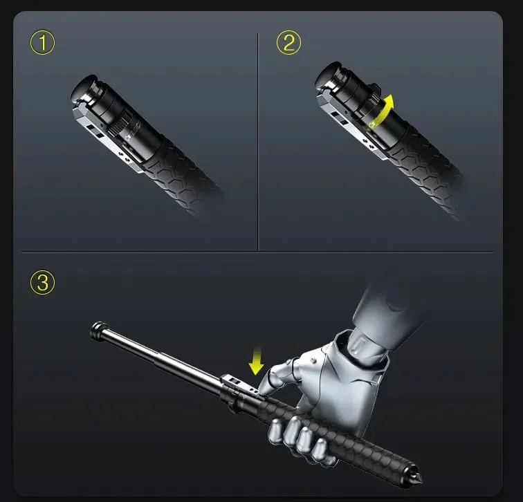 TactiHike  |Enhanced Automatic Retractable Self-Defense Hiking Stick