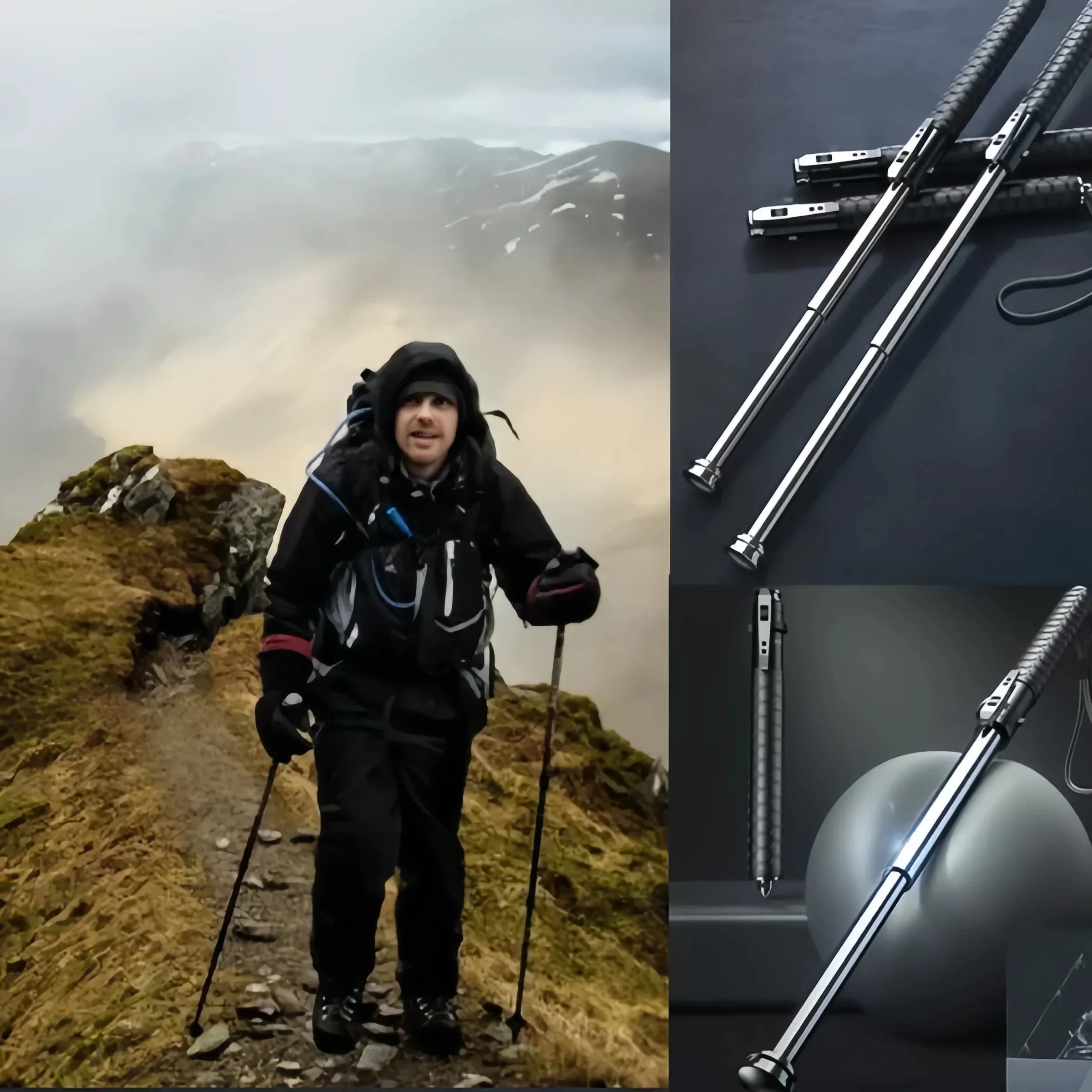 TactiHike  |Enhanced Automatic Retractable Self-Defense Hiking Stick
