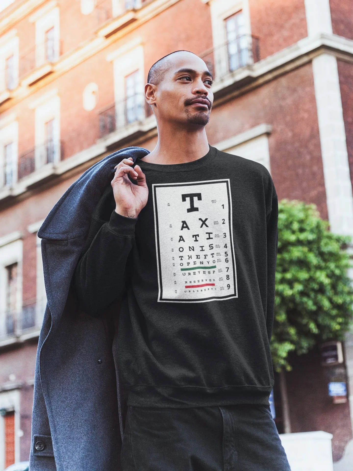 Taxation is Theft Eye Chart Sweatshirt