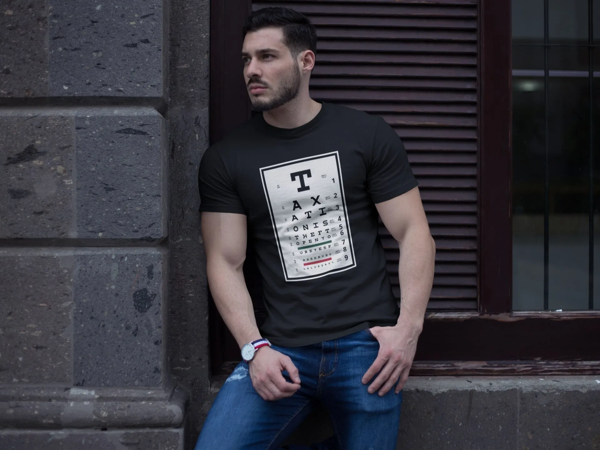 Taxation is Theft Eye Chart T Shirt