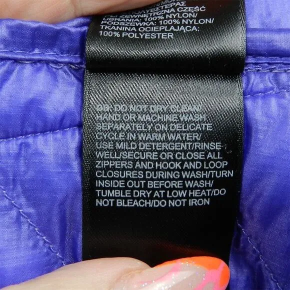 The North Face Thermoball Puffer Jacket Light Purple Size S‎ Packable Full Zip