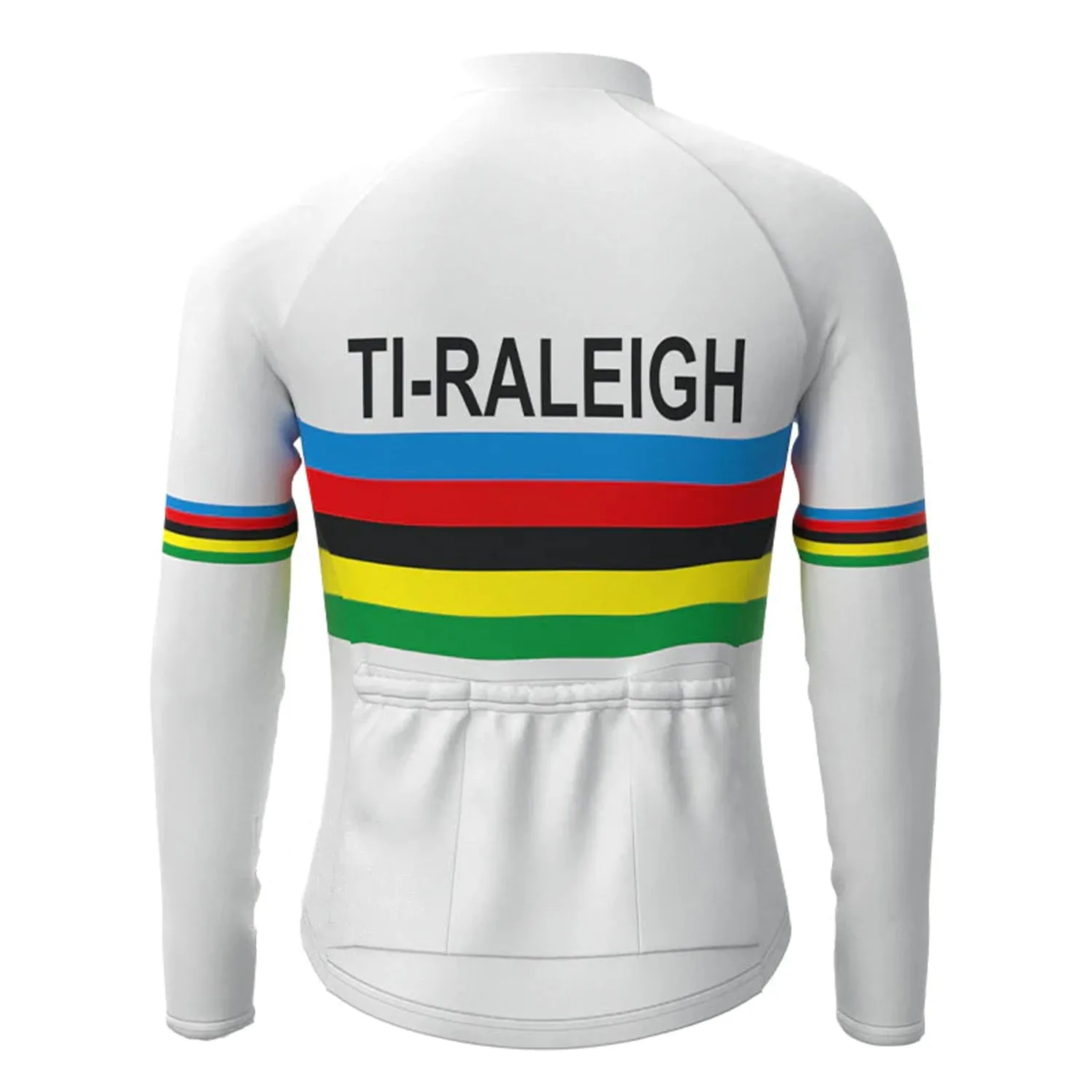 TI Raleigh White Vintage Long Sleeve Cycling Jersey Top