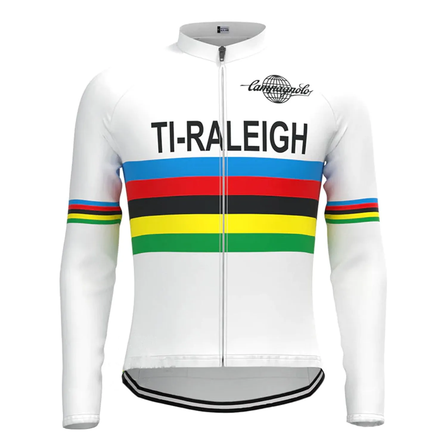 TI Raleigh White Vintage Long Sleeve Cycling Jersey Top