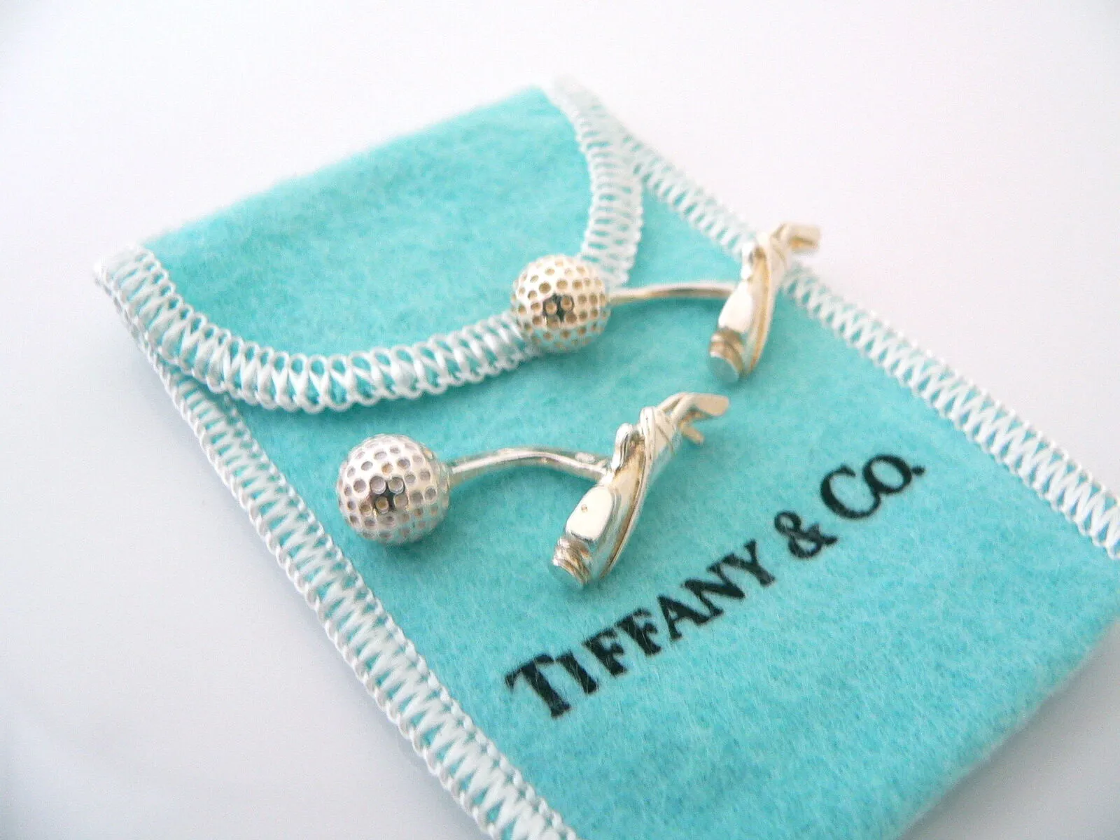 Tiffany & Co Golf Cufflinks Bag Golf Ball Cuff Link Cufflink Gift Pouch Man Love
