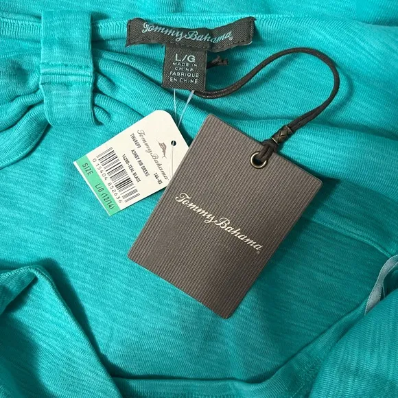 Tommy Bahama Aqua Green Sundress with Keyhole Bow Back. NWT. Large