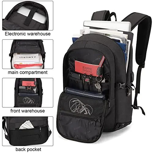 Travel Laptop Backpack Water Resistant Anti-Theft Bag with USB Charging Port and Lock 14/15.6 Inch Computer Business Backpacks for Women Men College School Student Gift,Bookbag Casual Hiking Daypack