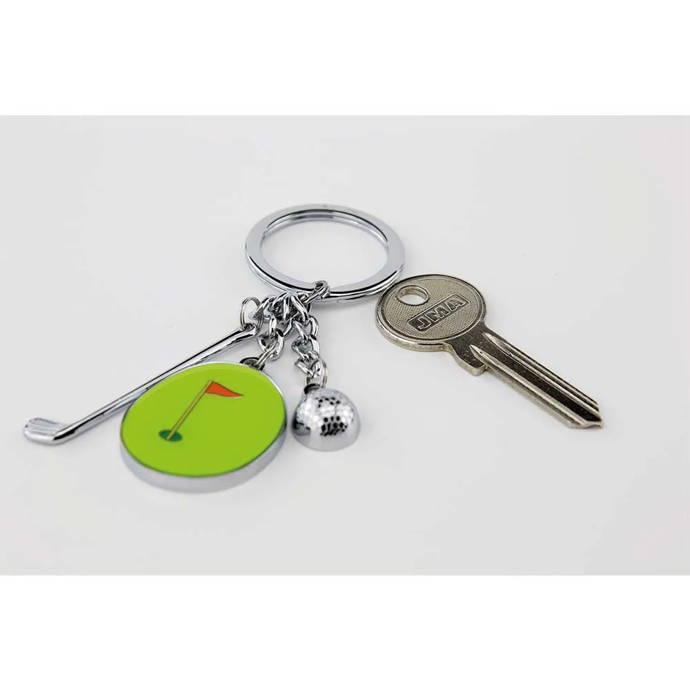 TROIKA Keyring with 3 Golf Charms HOLE IN ONE