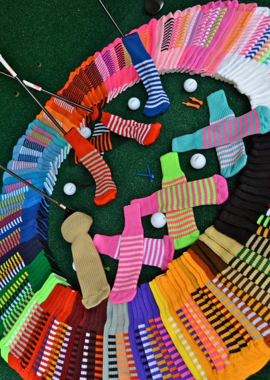 Turquoise and Ruby Pink Club Sock Golf Headcover