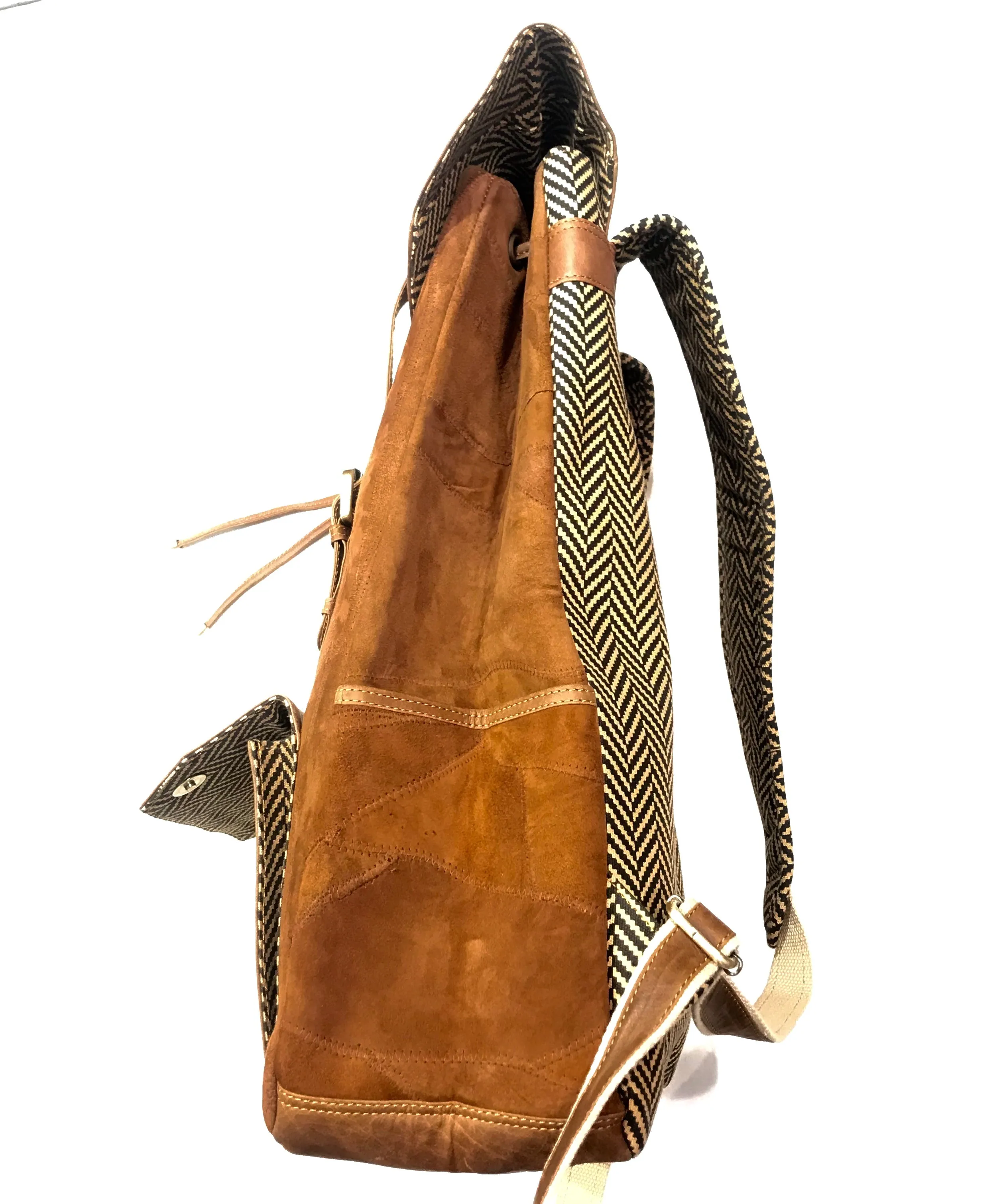 Vann & Co Brown Leather Duffle Backpack