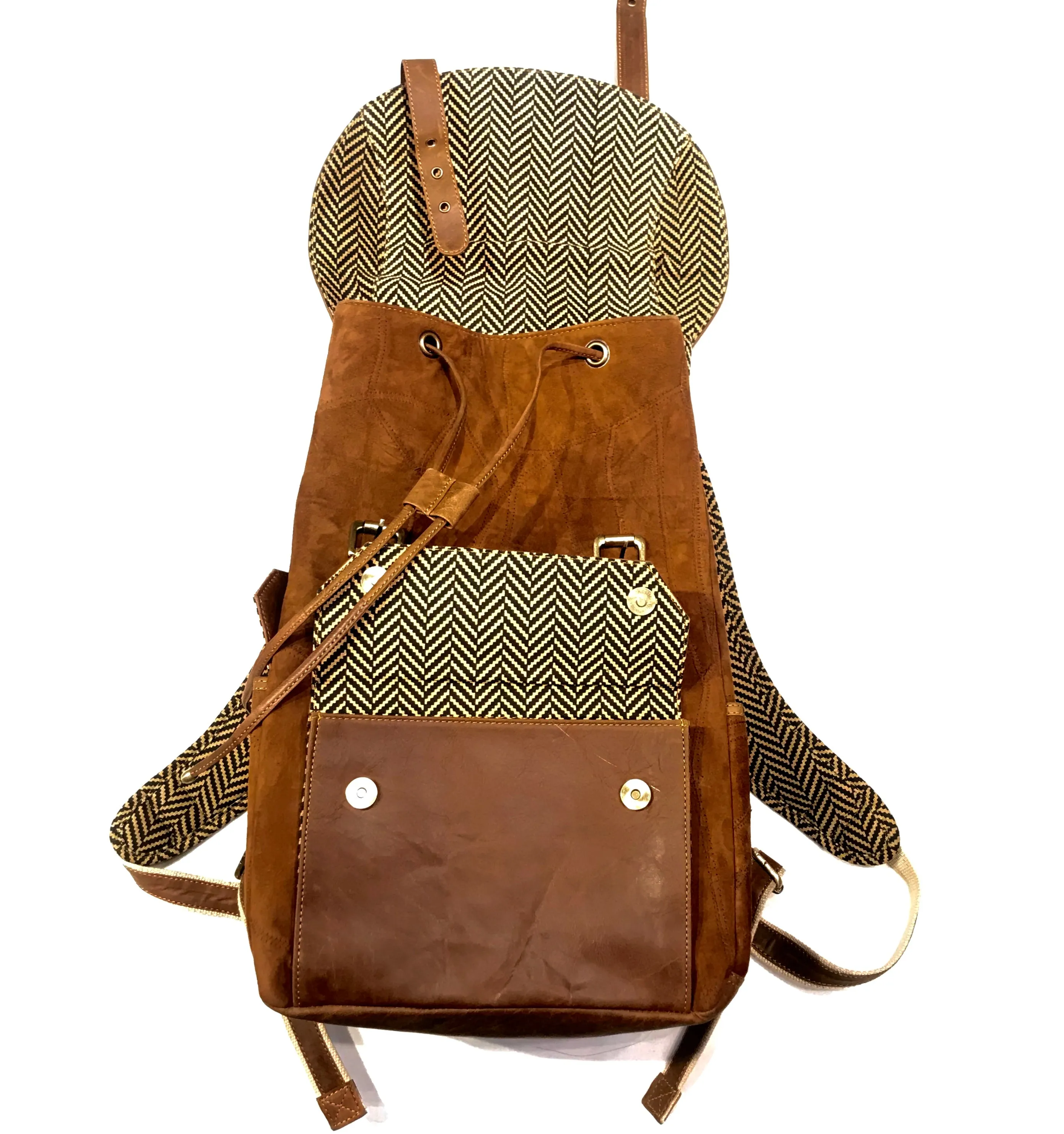 Vann & Co Brown Leather Duffle Backpack
