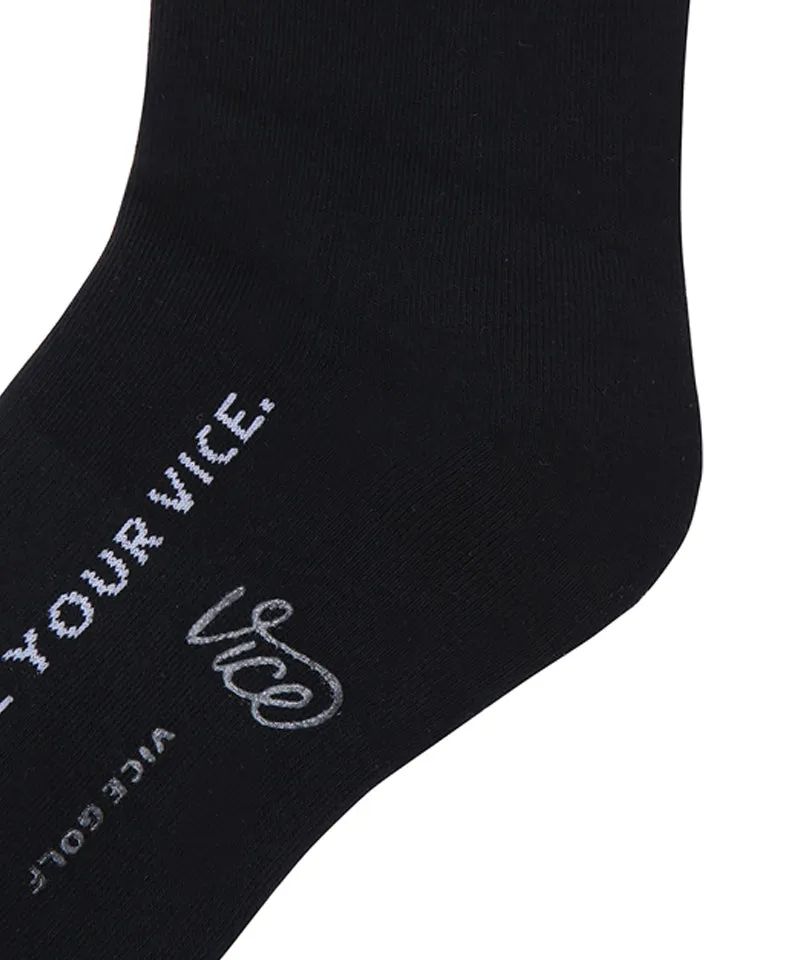 Vice Golf Atelier Women's Big Logo Knee Socks - Black