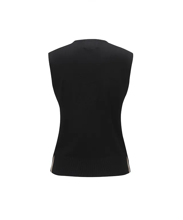 Vice Golf Atelier Women's V-Neck Sweater Vest - Black