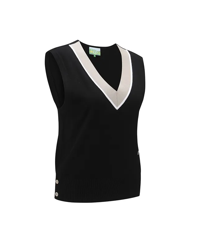 Vice Golf Atelier Women's V-Neck Sweater Vest - Black