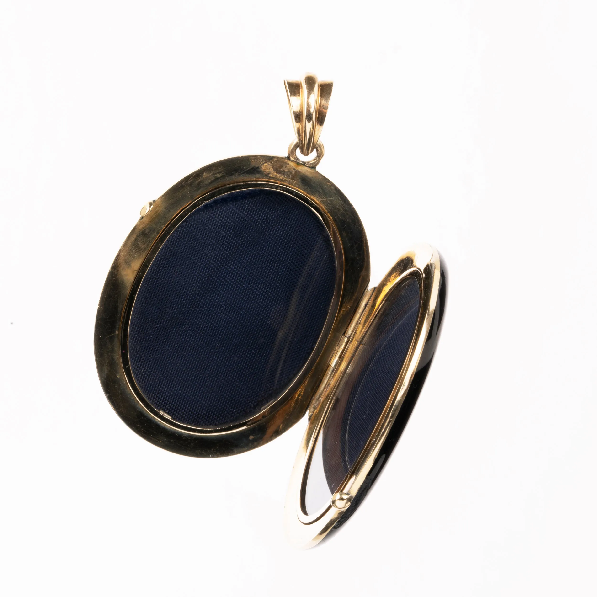 Victorian Era Black Enamel and Pearl Starburst Locket