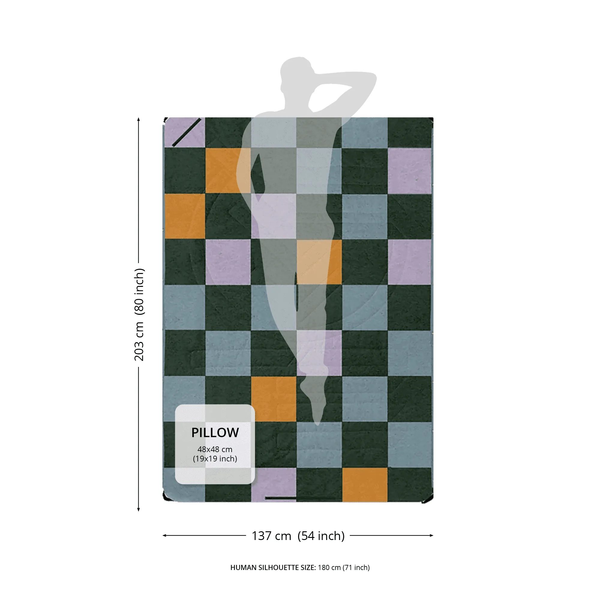 VOITED Compact Picnic & Beach Blanket - Ocean Navy/Cameo Green