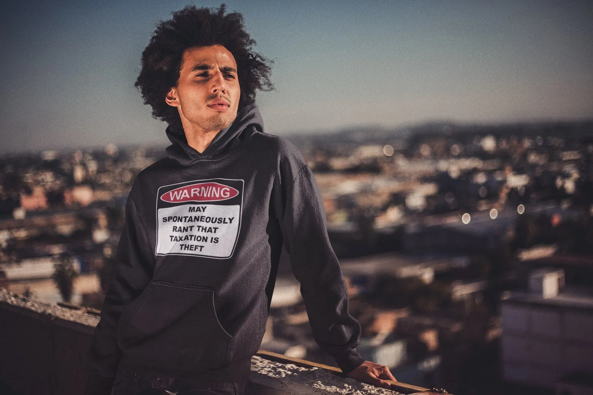 Warning Rant Taxation is Theft Heavy Hoodie