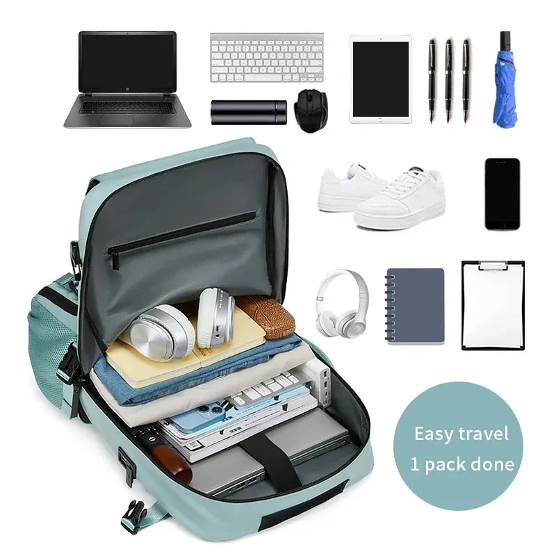 Waterproof 16-Inch Business Laptop Backpack for Women - Versatile Travel Companion for Hiking and Camping