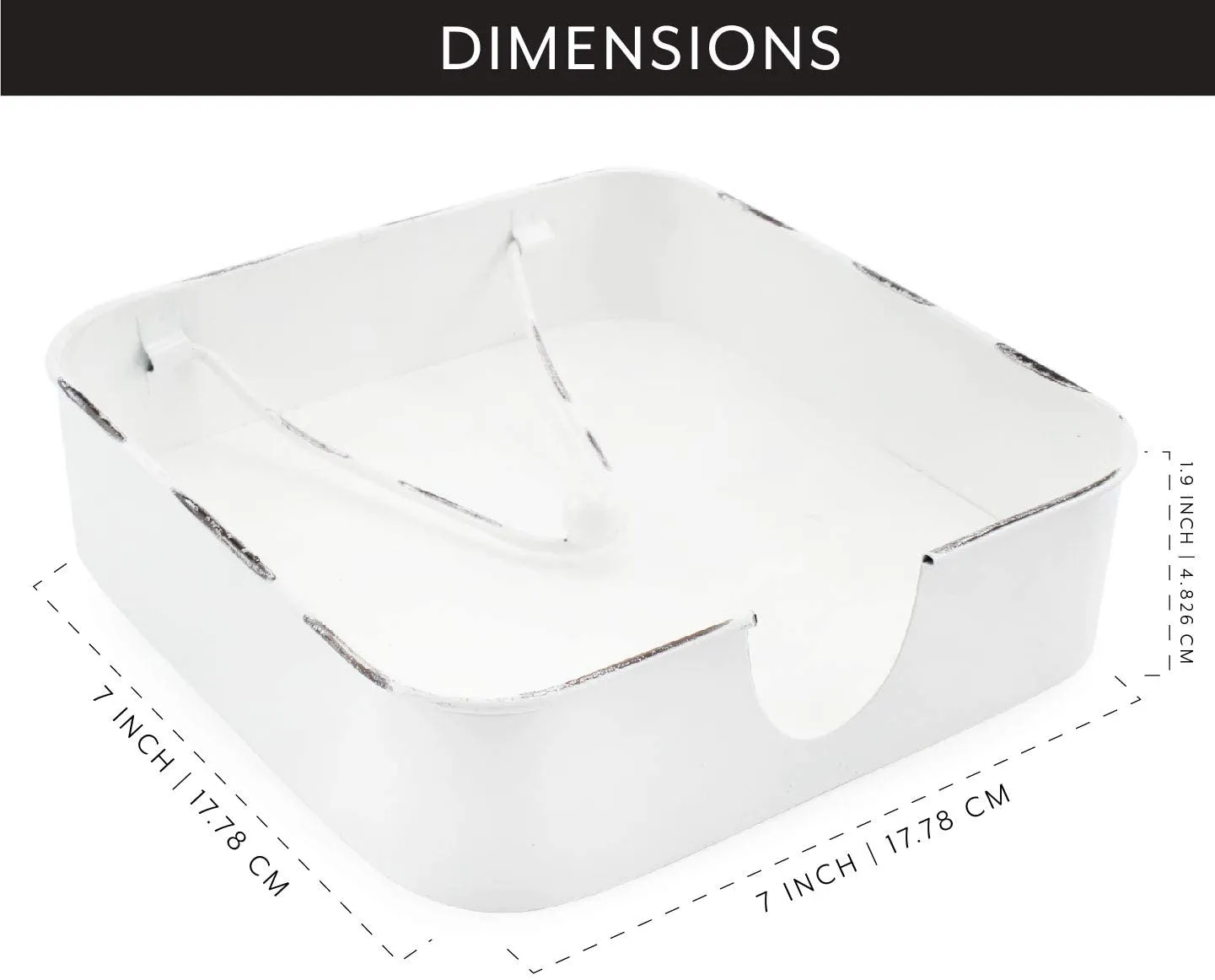 White Enamel Napkin Holder (Case of 48)