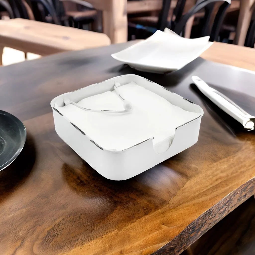White Enamel Napkin Holder (Case of 48)