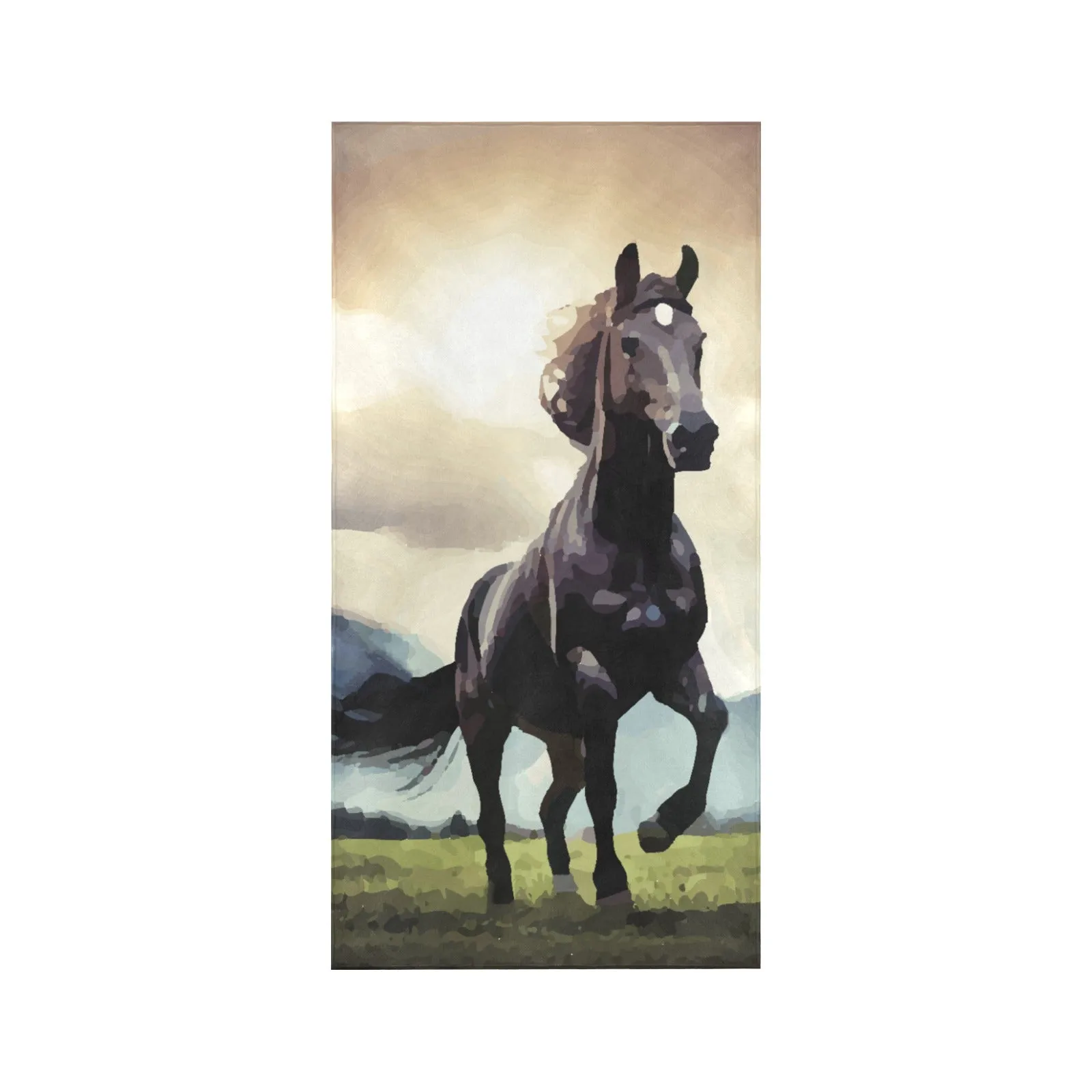 Wild Black Horse Beach Towel - 30"x 60" (Made in USA)