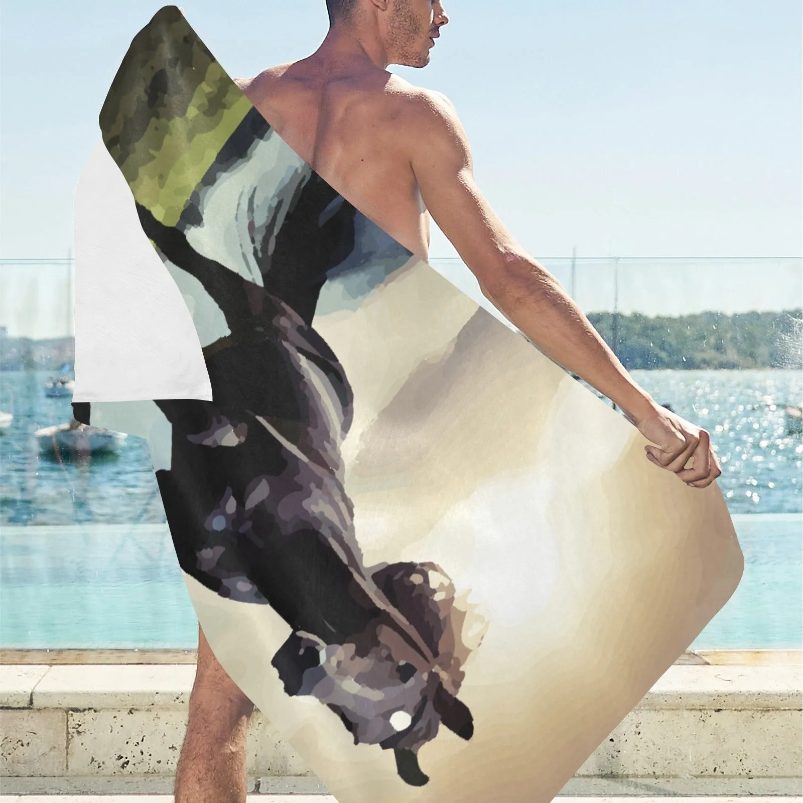 Wild Black Horse Beach Towel - 30"x 60" (Made in USA)