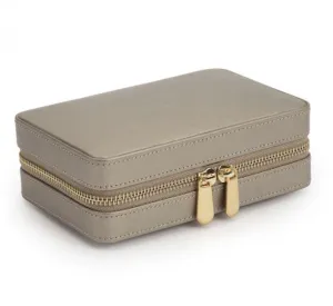 WOLF Palermo Cream Pewter Jewelry Zip Case