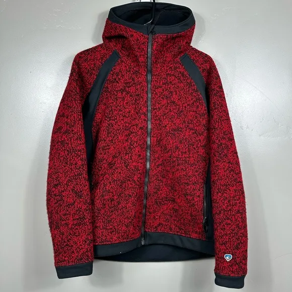 Women's Kuhl Ferrata Wool-Blend Sweater Jacket Ruby Red Size Large
