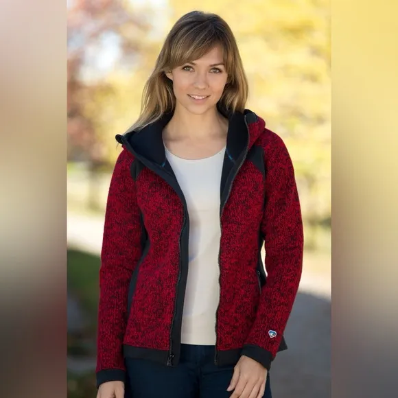 Women's Kuhl Ferrata Wool-Blend Sweater Jacket Ruby Red Size Large