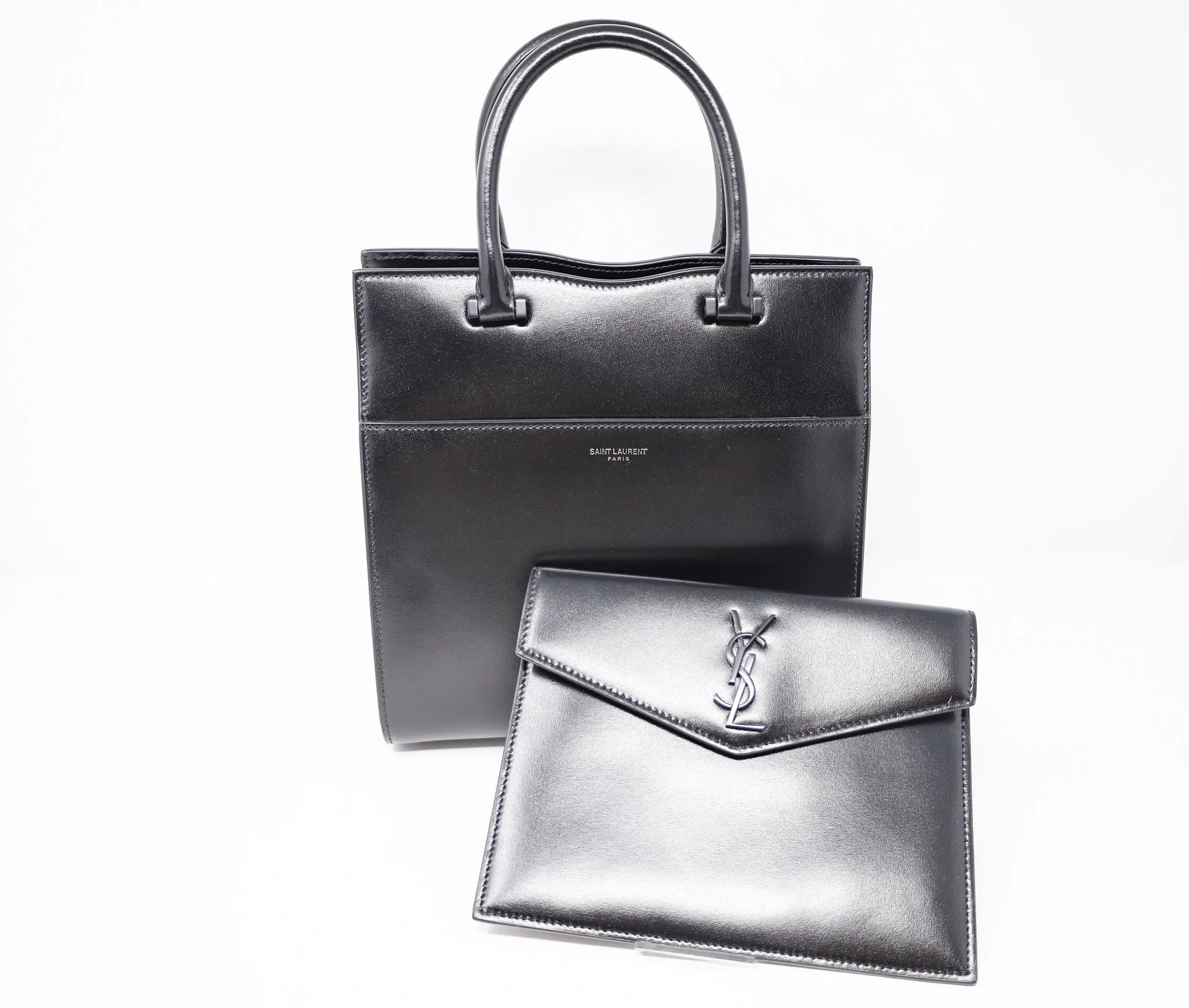 Yves Saint Laurent Medium Uptown tote In Shiny Smooth Leather
