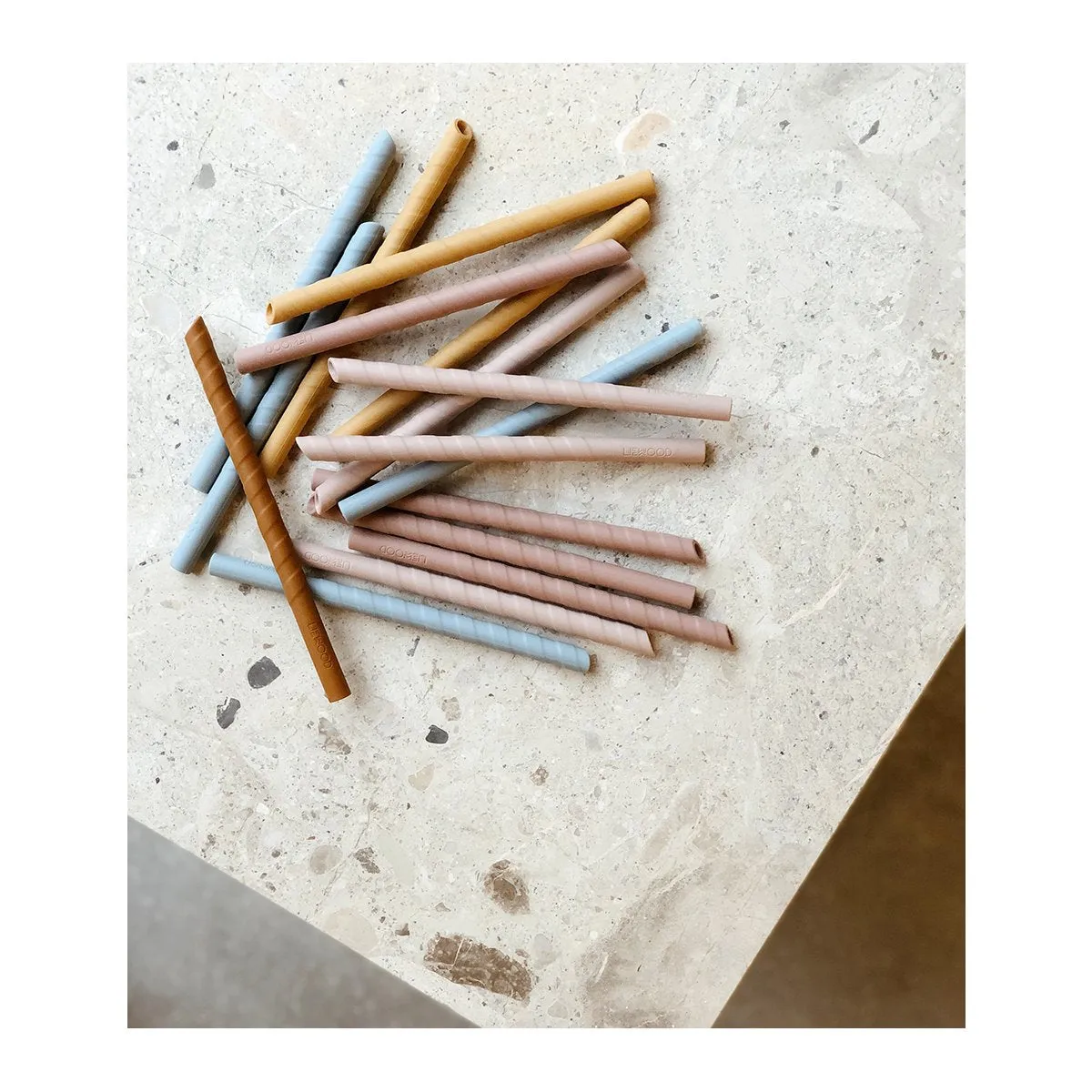 Zoe Silicone Straw Set 8 Pack - Blue multi mix