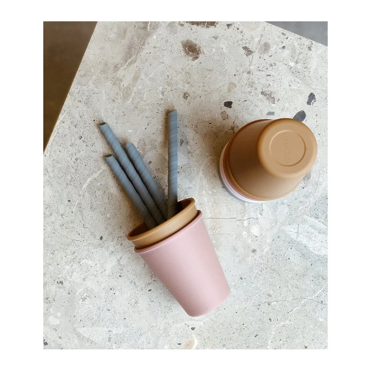 Zoe Silicone Straw Set 8 Pack - Rose multi mix